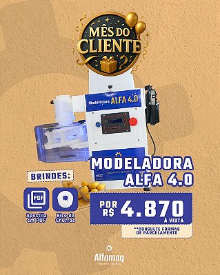 Maquina de salgados 4.0 - modela até 200 gramas - produz até 4000/h