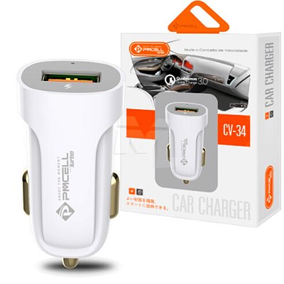 Carregador Veicular Turbo Quick Charge 3.0 676 PMCELL - CV-34