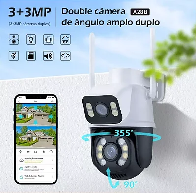 Camera Segurança Externa Lente Dupla Rastreamento Zoom A28b