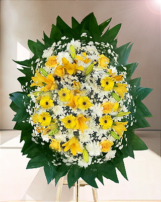 Coroa de Flores Real Lírio Amarelo