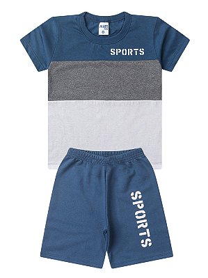 Conjunto Infantil Menino Sports Verão - Mafi Kids Azul