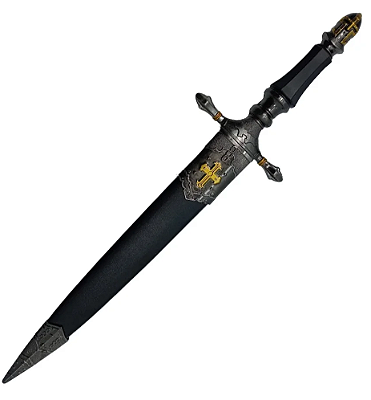 Adaga Medieval Cruz de Malta Dourada 38cm