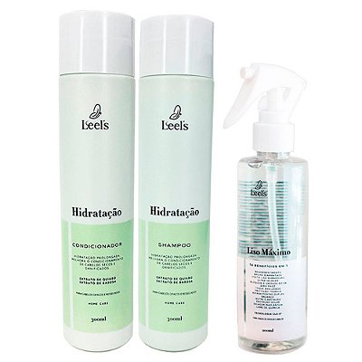 Kit Home Care de Hidratação com Spray Liso Máximo Leel's
