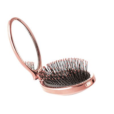 Escova de Cabelo Portatil com Espelho Rosê Wetbrush