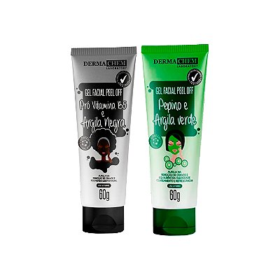Kit Peel Off Argila Verde e Argila Negra Dermachem