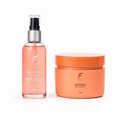 Kit Glow Oil Repair e Máscara Hydra Four bty