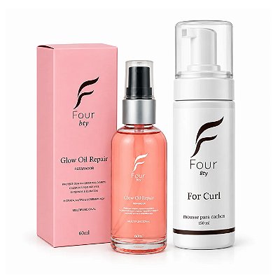 Mousse For Curl 150ml e Glow Oil Repair 60ml Four bty