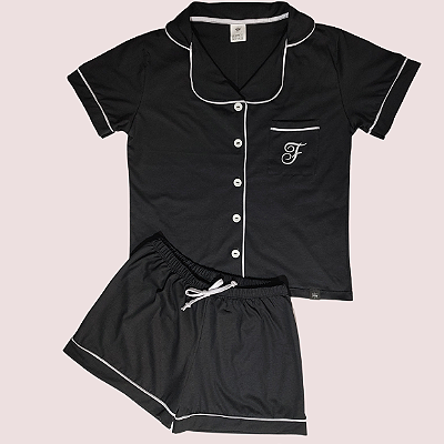 Pijama Personalizado Americano Feminino Verão Algodão Pós Operatório Amamentação