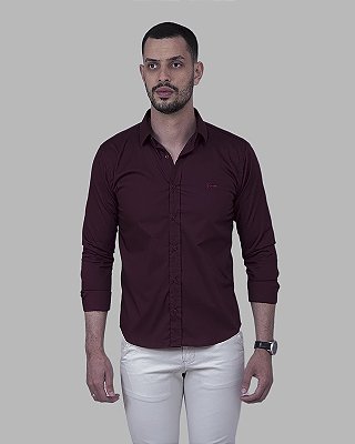 Camisa Manga Longa Vinho Vegati
