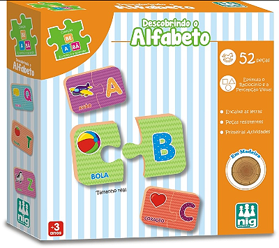 Descobrindo o Alfabeto 52 Peças nig