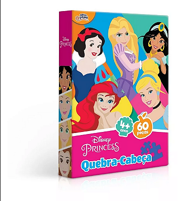 Quebra cabeça 60 peças Princesas Novo Papel