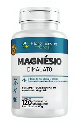 Magnésio Dimalato 600 mg 120 Cápsulas Floral Ervas