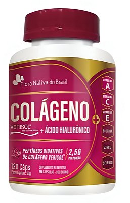 Colágeno Verisol + Ácido Hialurônico + Vitaminas Flora Nativa 120 Cápsulas