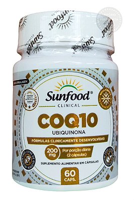 Coenzima Q10 Ubiquinona 200mg Sunfood 60 Cápsulas