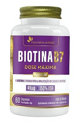 Biotina Vitamina B7 60 Cápsulas Flora Nativa