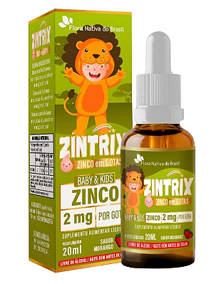 Zintrix Vitamina Infantil Zinco em Gotas 30ml Flora Nativa