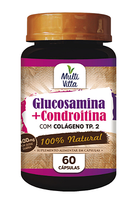 Glucosamina + Condroitina + Colágeno Tp. 2 60 Cáps Multivitta