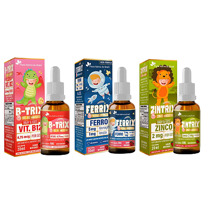 Ferrix + B-Trix + Zintrix Kit Infantil Em Gotas Flora Nativa