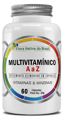 Multivitamínico Vitaminas de A a Z 60 Cápsulas Flora Nativa