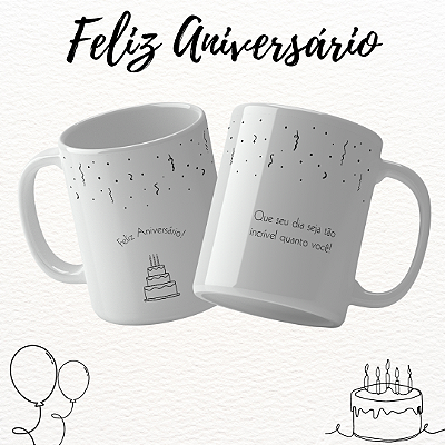 CANECAS  FELIZ ANIVERSÁRIO