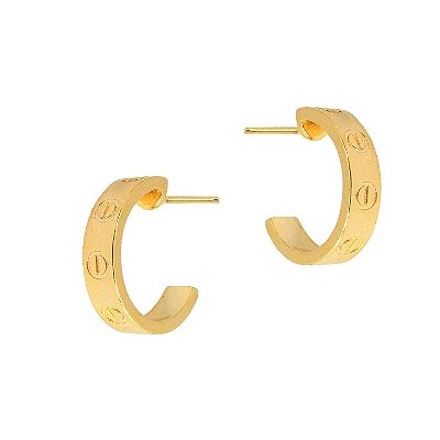 Brinco Argola Detalhada Banhado a Ouro 18k - BRI035