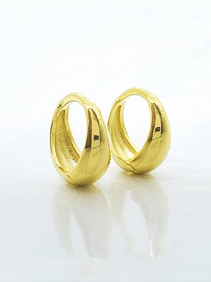 Brinco Argola Abaulada M Banhado a Ouro 18k - BRI030