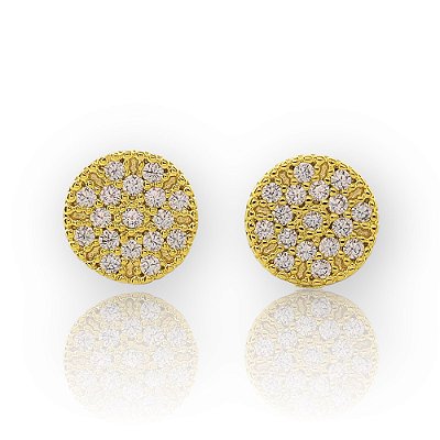 Brinco Chapado Cravejado Banhado a Ouro 18k - BRI024
