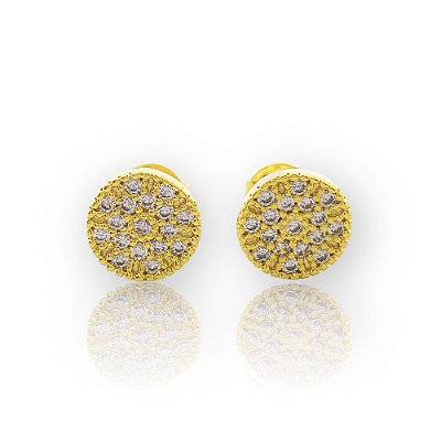 Brinco Redondo Cravejado P Banhado a Ouro 18k - BRI013