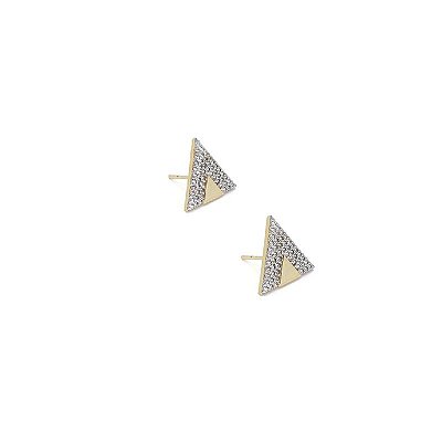 Brinco Triangulo V Cravejado Banhado a Ouro 18k - BRI010