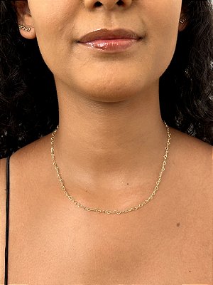 Colar Choker de Coração Banhada a Ouro 18k - COR001