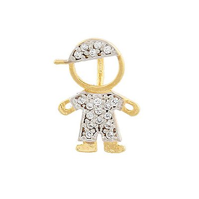 Pingente Menino Cravejado Banhado a Ouro 18k - PIN014
