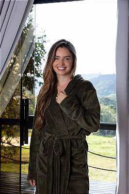 Roupão Fleece Adulto - Verde