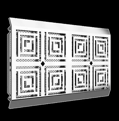 Grelha Modular Central de sobrepor 152 x 264mm-CristalInox