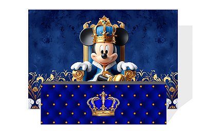 Kit Painel Sublimado Mickey Realeza + Fechamento De Mesa