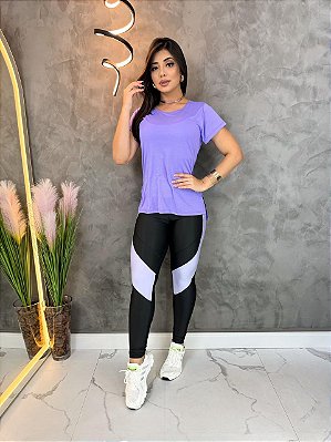 Blusa de Manga Mulet Cor Lavanda
