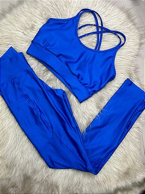 Conjunto Legging Bolso+Top Ana Cor Azul Royal