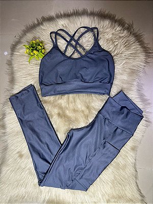 Conjunto Legging Bolso+Top Ana Cor Cinza