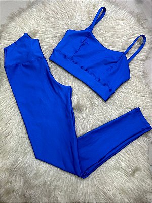 Conjunto Legging Básica+ Top Camilla Cor Azul Royal