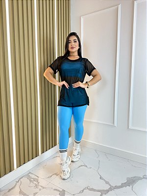 Blusa Mulet Tule Cor Preto