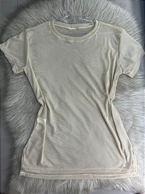 Blusa Mulet Tule Cor Areia