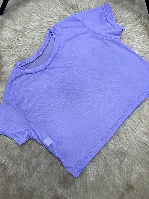Blusa Croped Tule Cor Lavanda