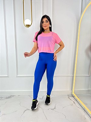 Blusa Croped Tule Cor Rosa BB