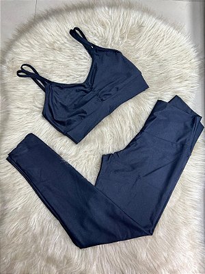 Conjunto Canelado Wonder+Top 2 Alças Cor Preto