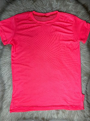 Blusa Mulet Tule Cor Coral Neon