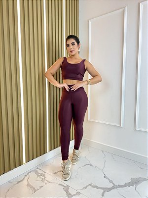 Conjunto Legging Básica+ Top Manu Cor Açai