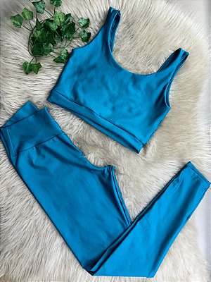 Conjunto Legging Básica+ Top Manu Cor Verde Petróleo