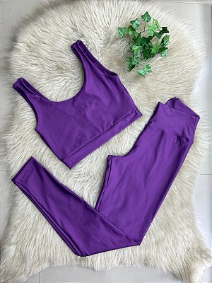 Conjunto Legging Básica+ Top Manu Cor Roxo Uva