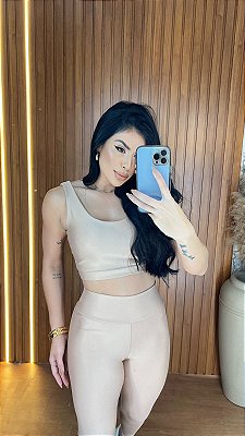 Conjunto Legging Básica+ Top Manu Cor Canela(Nude)