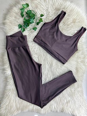 Conjunto Legging Básica+ Top Manu Cor Marrom