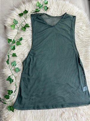 Blusa Regatão Tule Cor Verde Militar